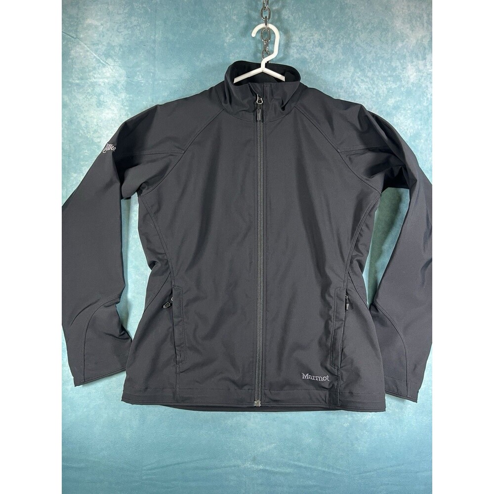 Y2K VTG Marmot Women's Long Sleeve Full Zip Black Soft-Shell Jacket Medium